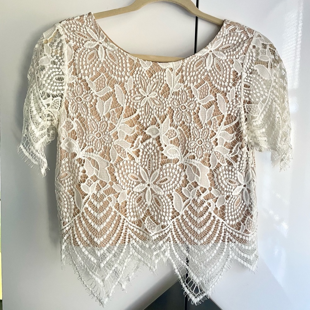 Express - white lace top